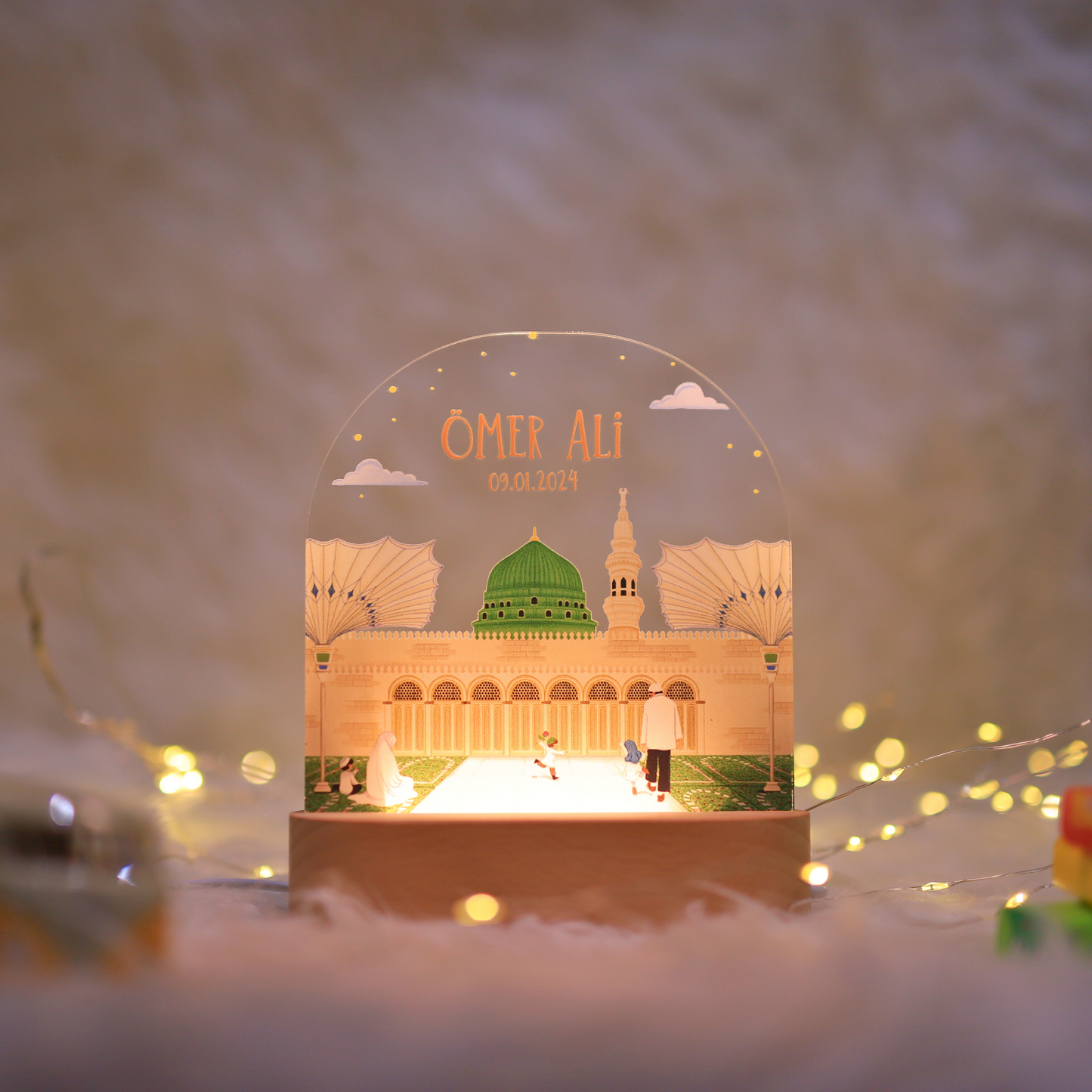 Medina und die Propheten Moschee - Islamische Nachtlampe