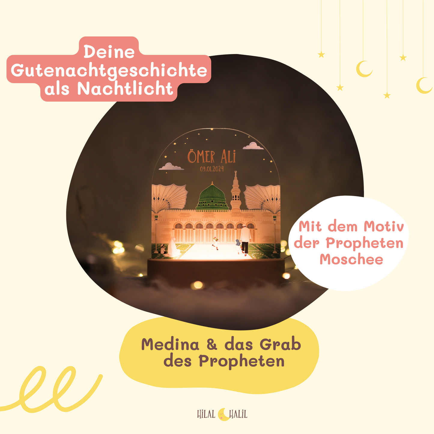 Medina und die Propheten Moschee - Islamische Nachtlampe