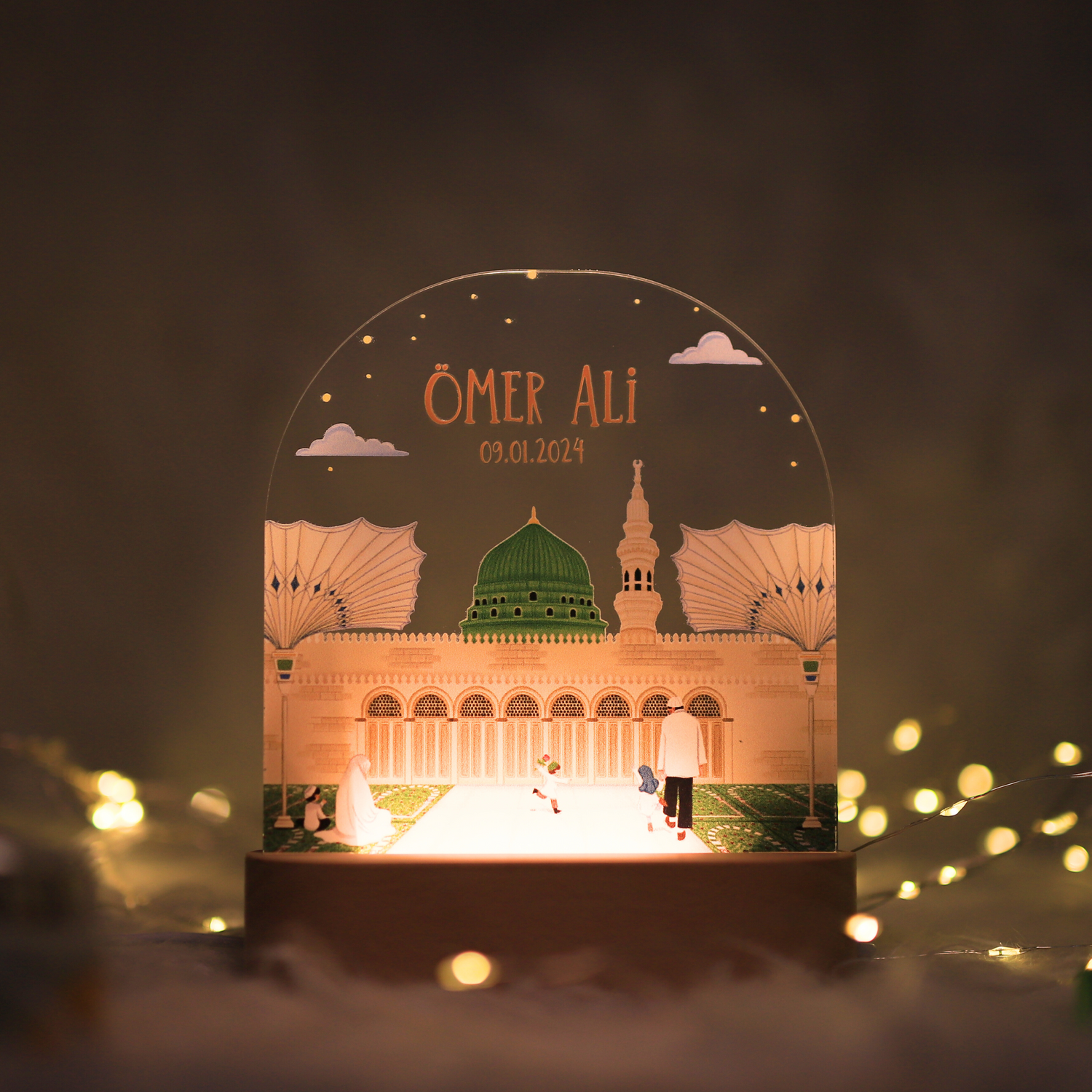 Islamische Nachtlampe Medina und die Prophetenmoschee - personalisiert Ramadan Geschenk Spielzeug