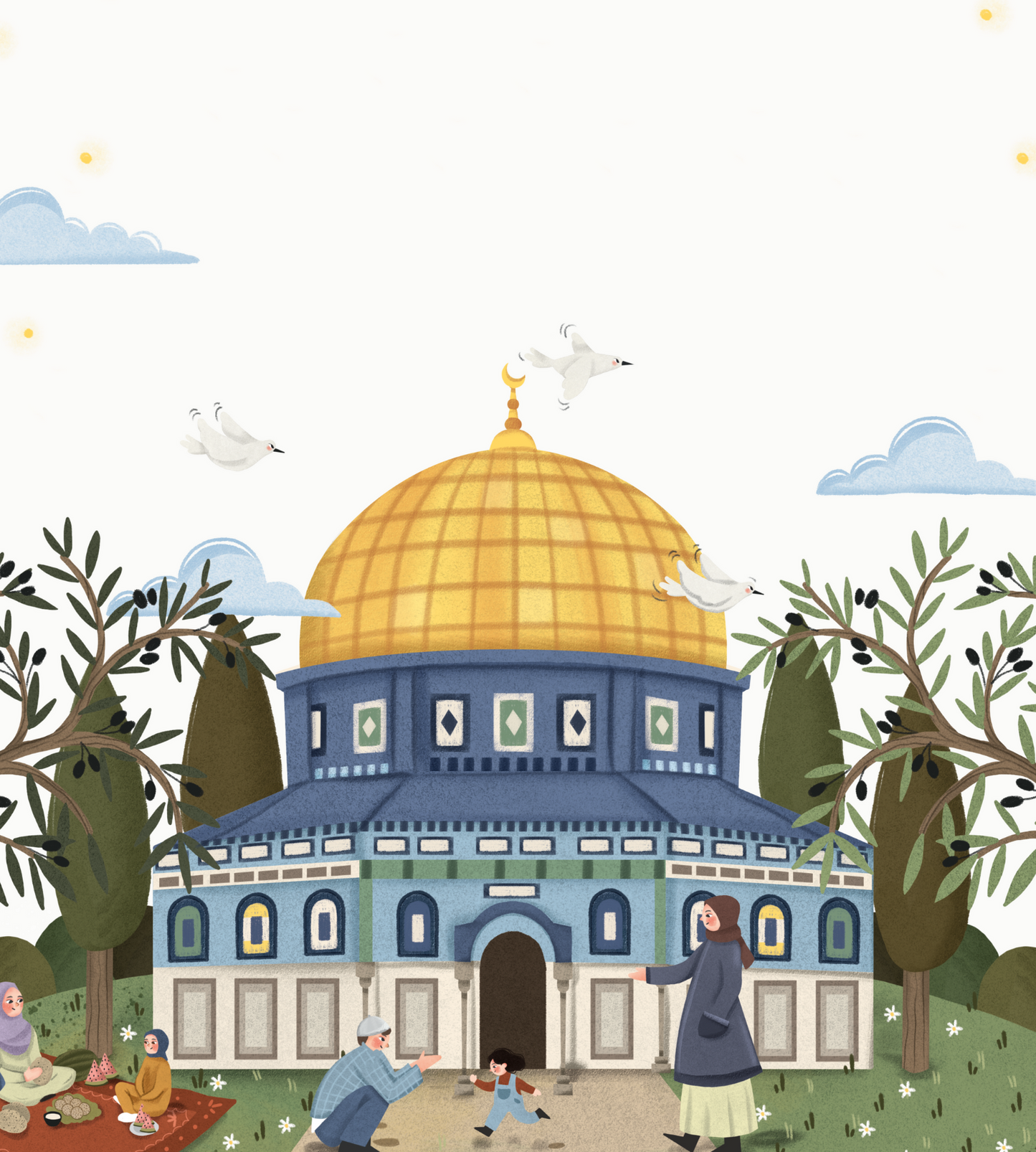 Al-Quds and the Golden Dome - Islamic Night Lamp