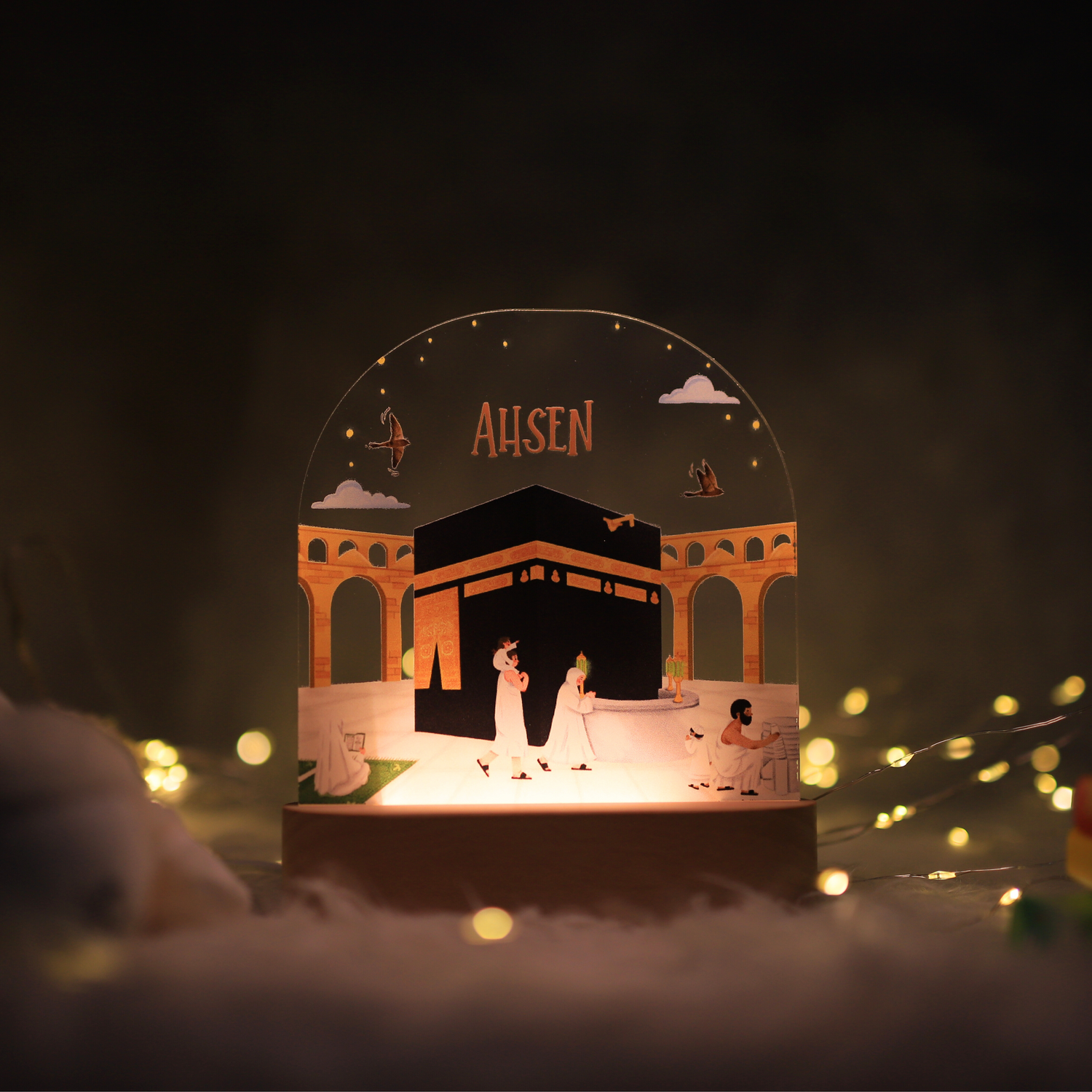 Islamische Nachtlampe Mekka und der schwarzen Kaaba. - personalisiert Ramadan Geschenk Spielzeug