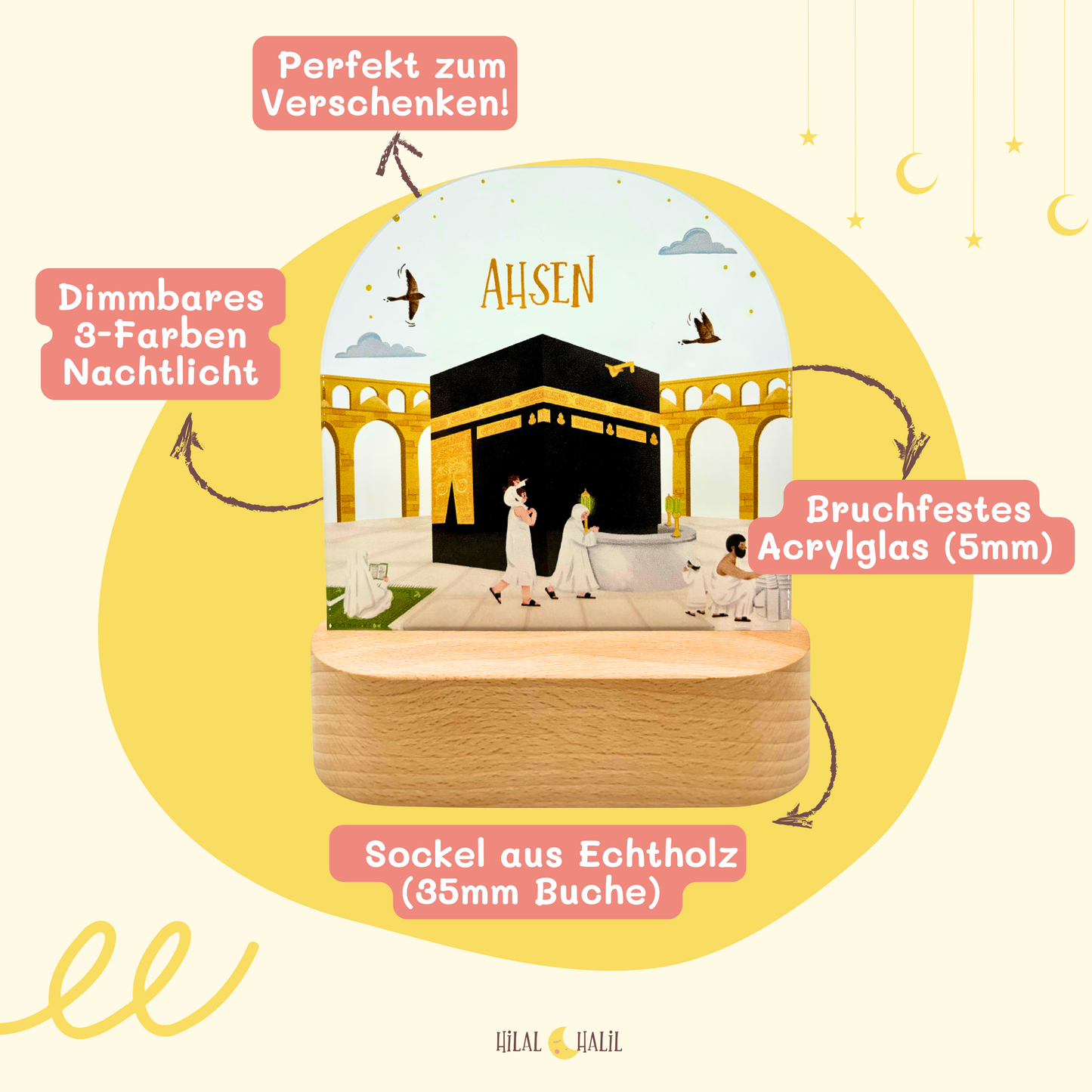 Mekka und die Kaaba - Islamische Nachtlampe
