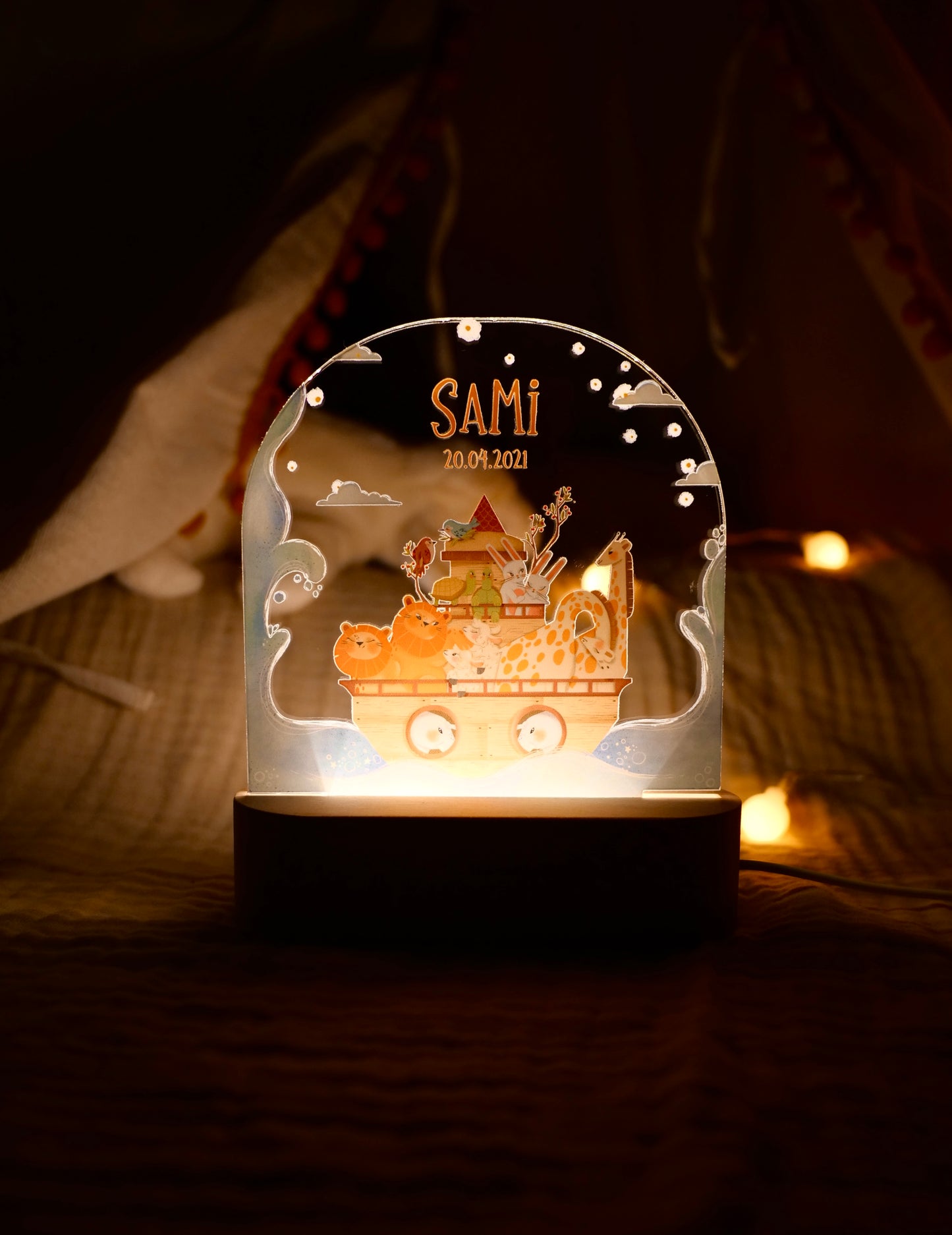 Prophet Nuh Arche Nachtlampe - islamisches Geschenk für neugeborenes Muslim