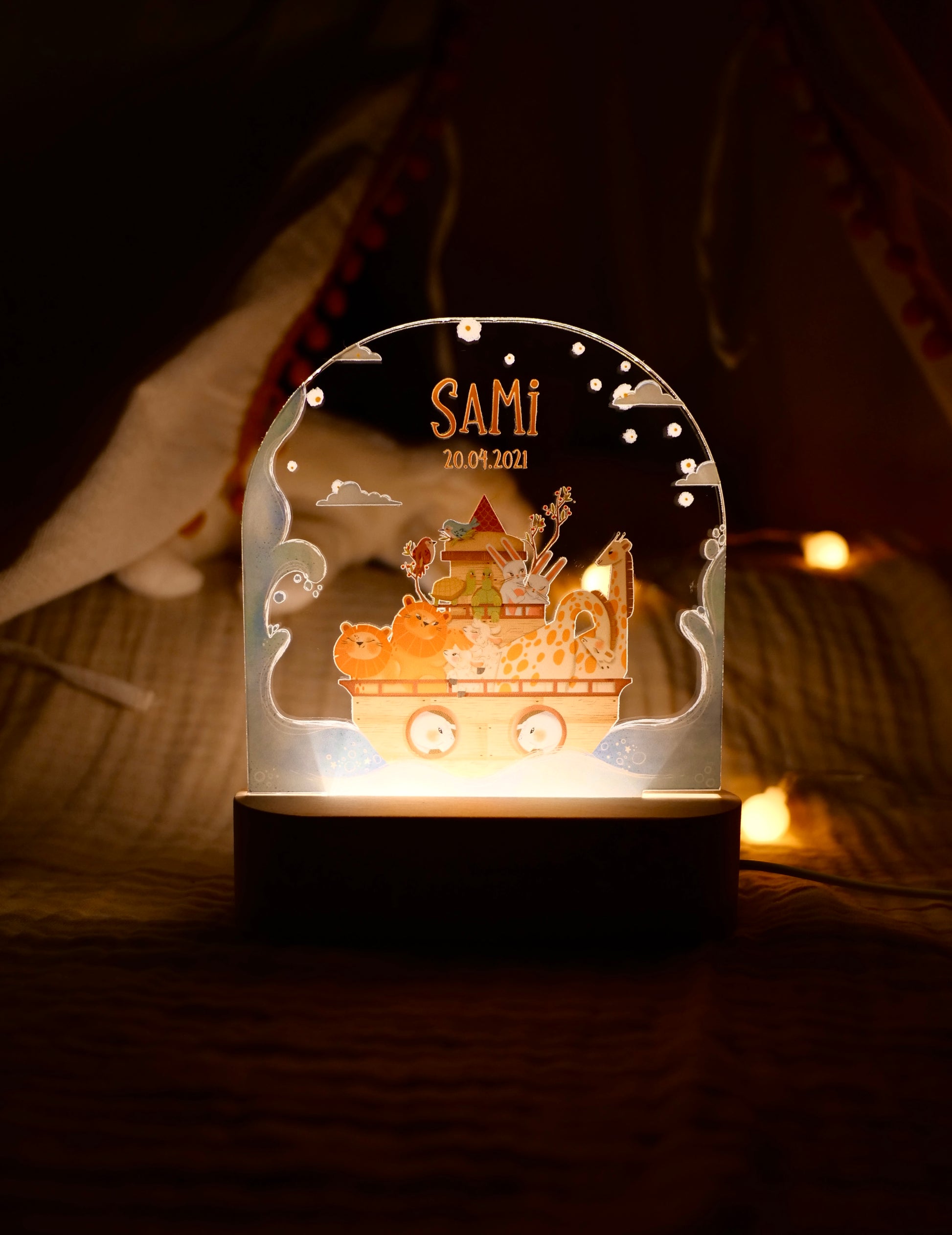 Prophet Nuh Arche Nachtlampe - islamisches Geschenk für neugeborenes Muslim