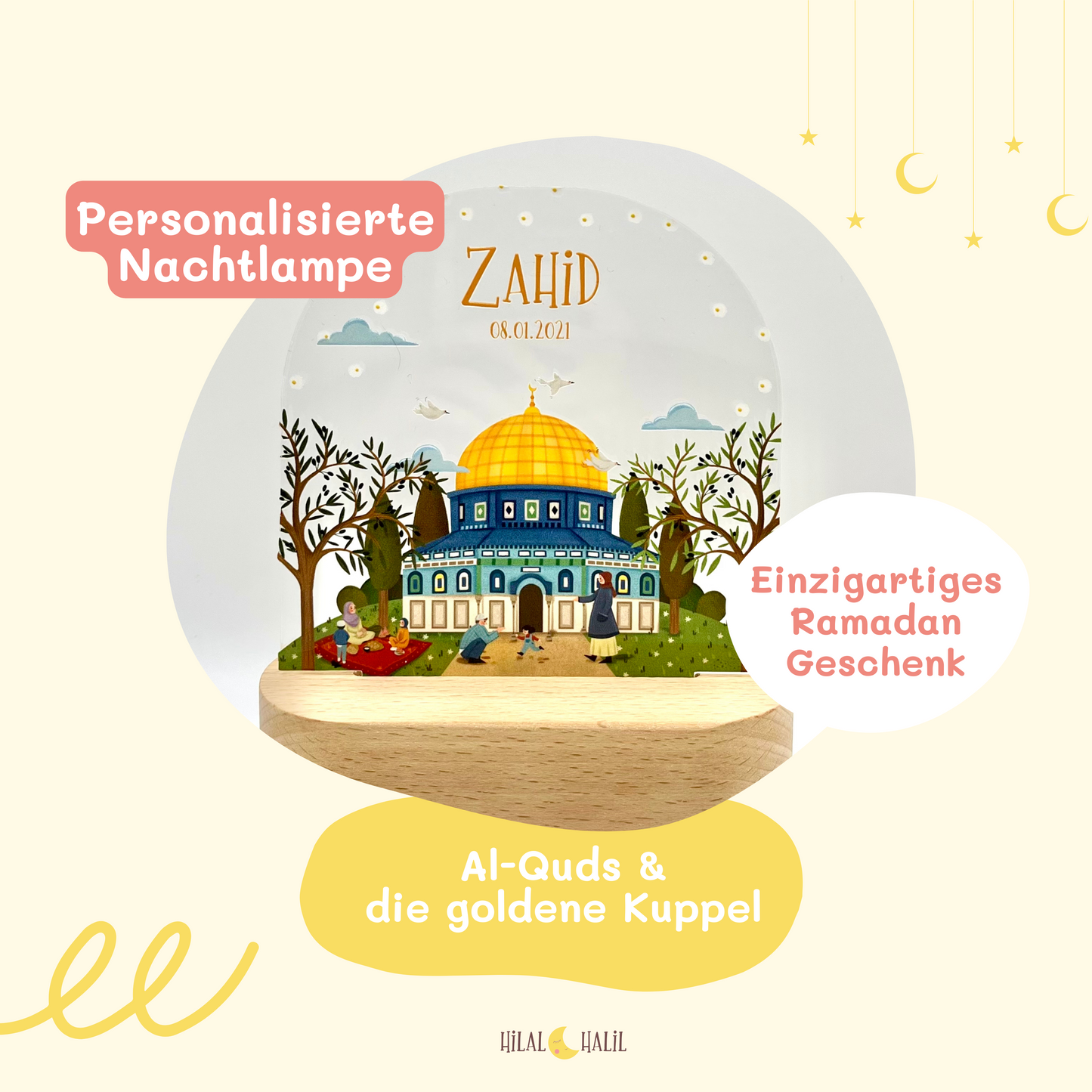 Al-Quds und die goldene Kuppel - Islamische Nachtlampe